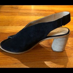 NEW Anthropologie peep toe heels. Black velvet